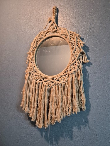 Macrame boho mirror wall - macrame,