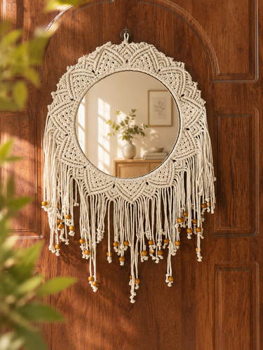 Boho macrame beds mirror - macrame,
