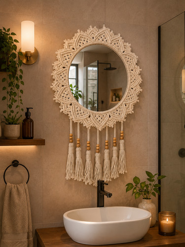 Boho macrame mirror with - with, 7