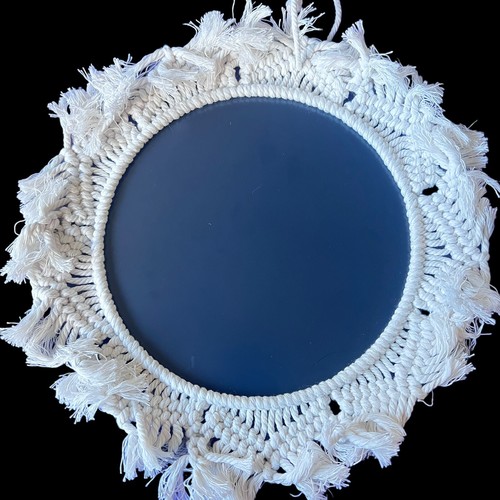 Macrame round mirror wall - mirror,